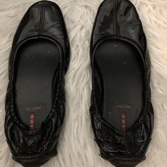 Prada Shoes - Prada Sport Patent Leather Square Toed Shoes